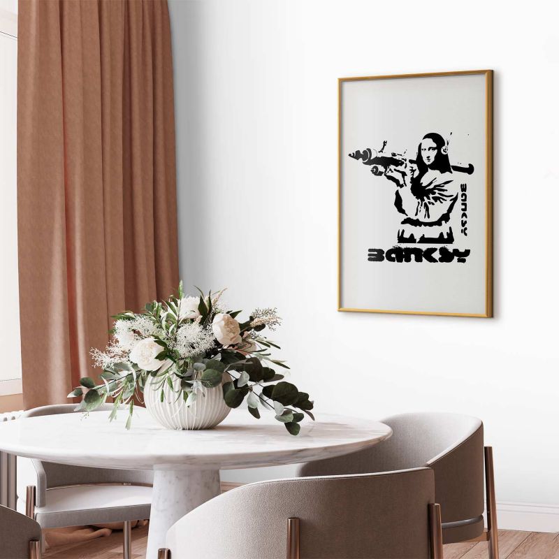 Plakat Artgeist Mona Lisa z bazuką 29,7x42 cm z ramą złotą 1 szt