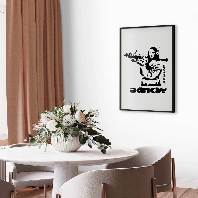 Plakat Artgeist Mona Lisa z bazuką 60x90 cm z ramą czarną 1 szt