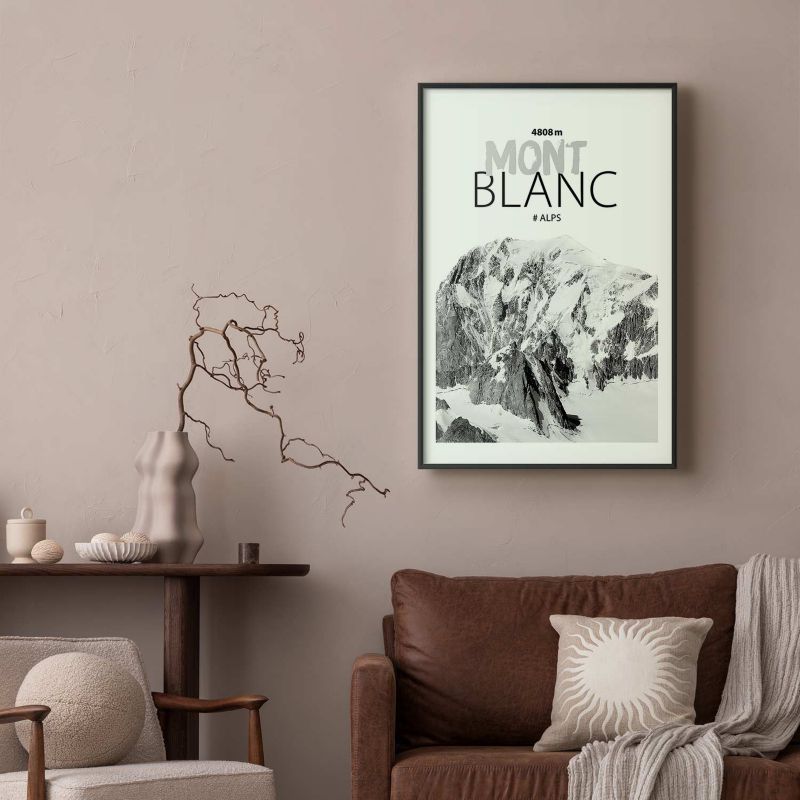 Plakat Artgeist Mont Blanc 21x30 cm z ramą czarną 1 szt