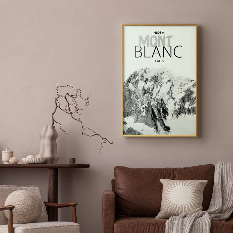 Plakat Artgeist Mont Blanc 29,7x42 cm z ramą złotą 1 szt