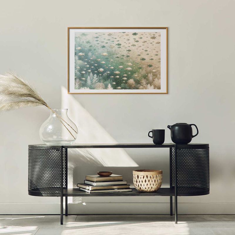 Plakat Artgeist Morski świat 42x29,7 cm z ramą złotą 1 szt