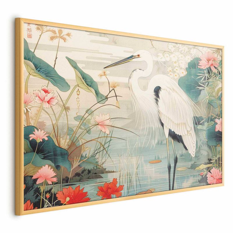 Plakat Artgeist Nad azjatyckim stawem 90x60 cm z ramą złotą 1 szt