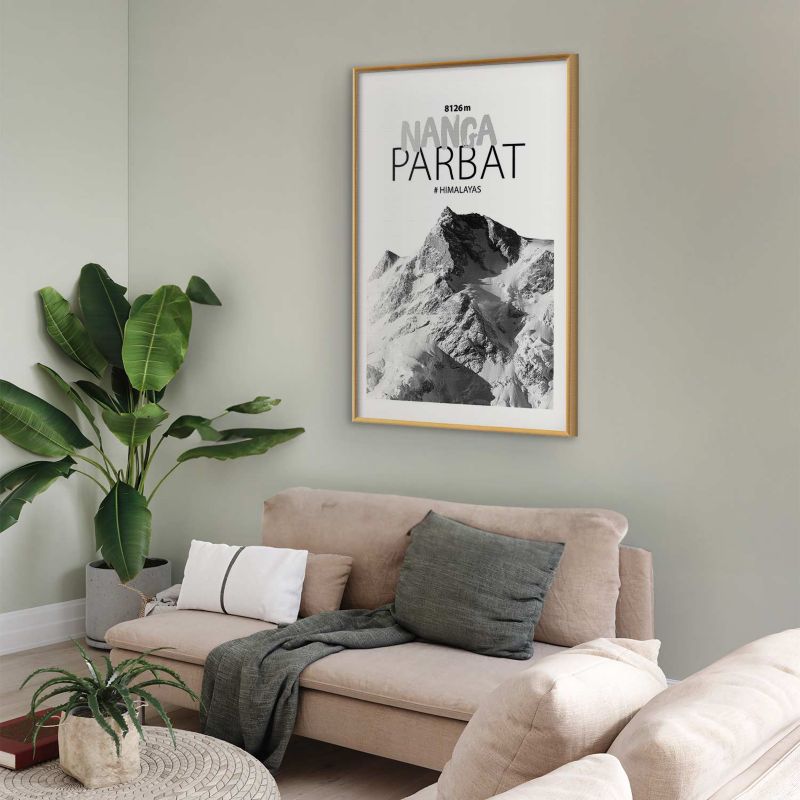 Plakat Artgeist Nanga Parbat 21x30 cm z ramą złotą 1 szt
