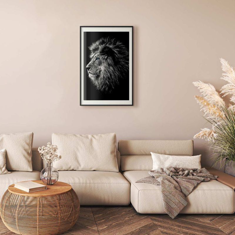 Plakat Artgeist Niebieskooki lew 29,7x42 cm z ramą czarną 1 szt