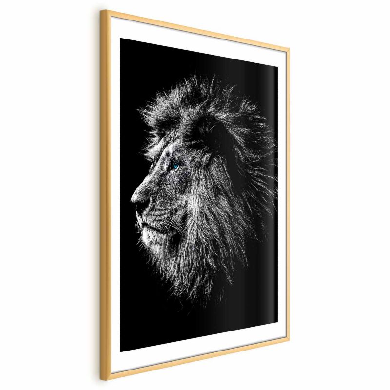 Plakat Artgeist Niebieskooki lew 40x60 cm z ramą złotą 1 szt