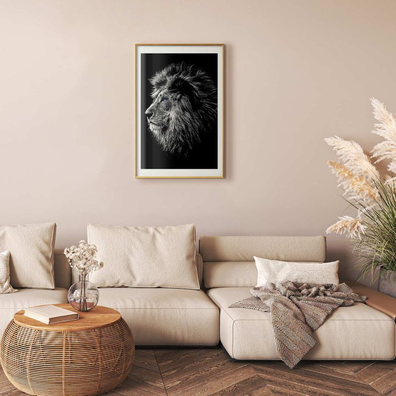 Plakat Artgeist Niebieskooki lew 40x60 cm z ramą złotą 1 szt