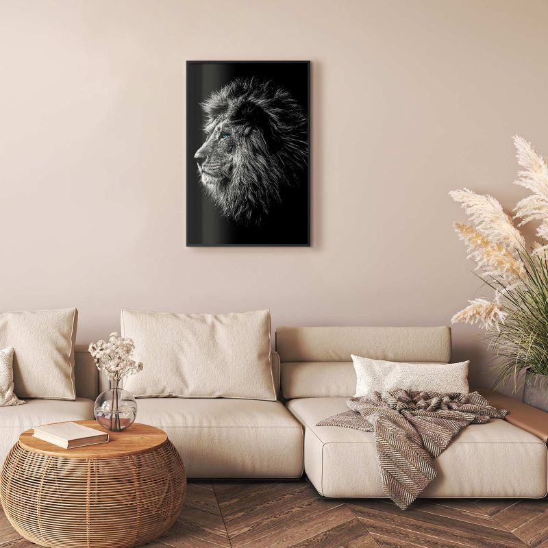 Plakat Artgeist Niebieskooki lew 60x90 cm z ramą czarną 1 szt