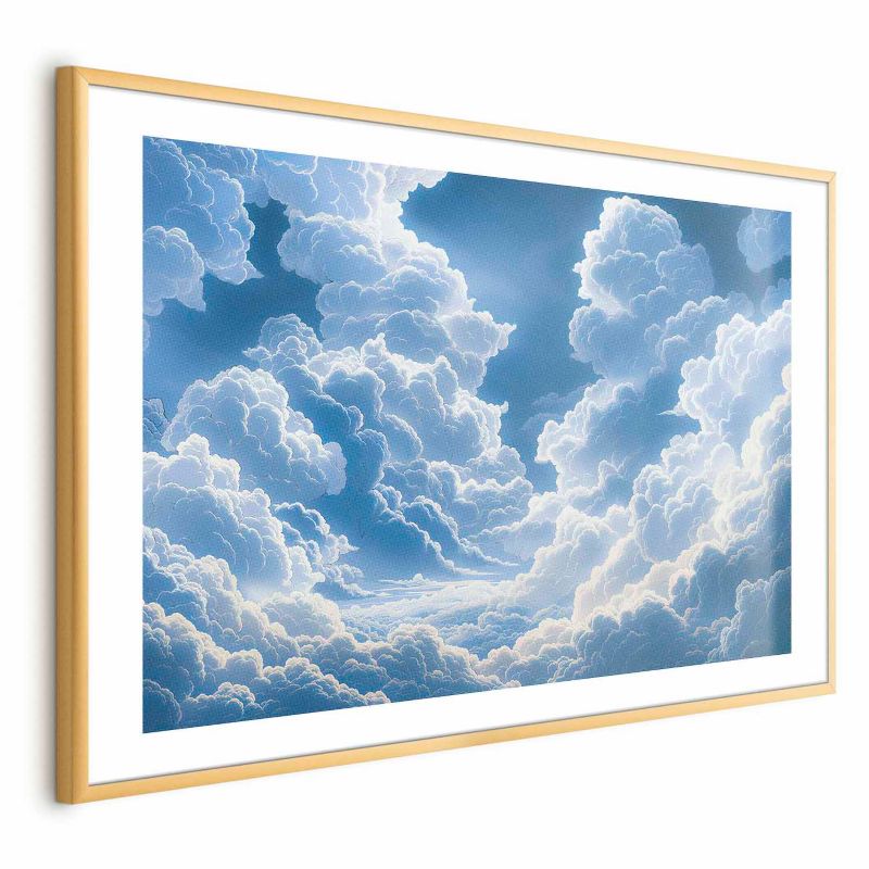 Plakat Artgeist Niebo i puchate chmury 30x21 cm z ramą złotą 1 szt