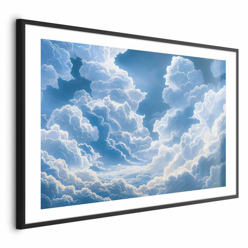 Plakat Artgeist Niebo i puchate chmury 60x40 cm z ramą czarną 1 szt