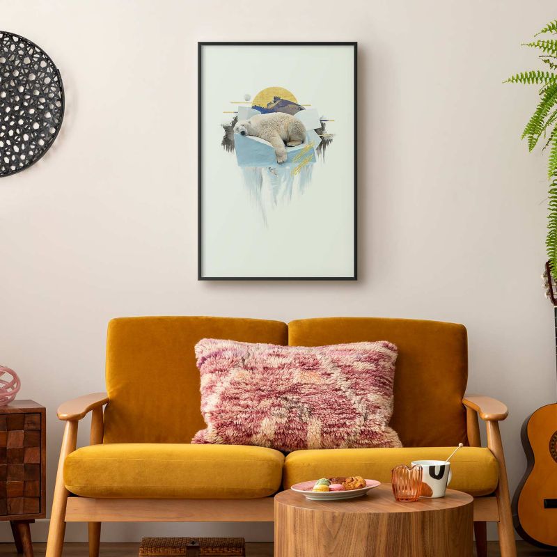 Plakat Artgeist Niedźwiedź polarny 21x30 cm z ramą czarną 1 szt
