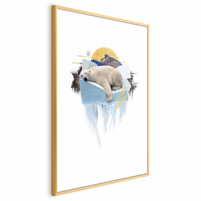 Plakat Artgeist Niedźwiedź polarny 40x60 cm z ramą złotą 1 szt