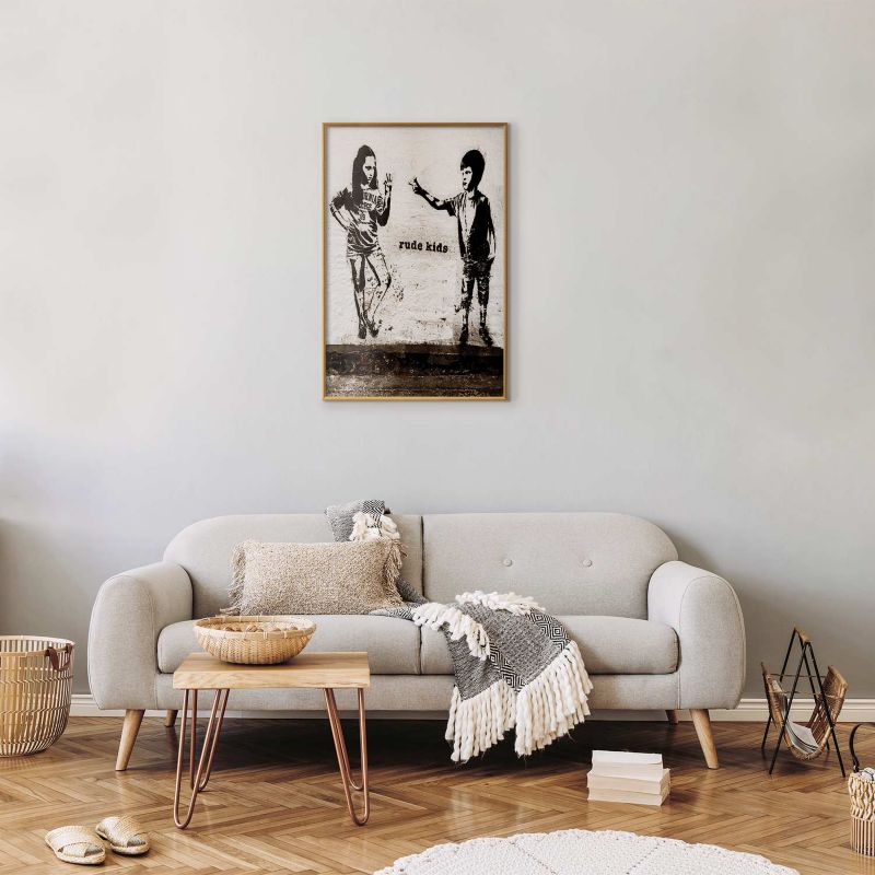 Plakat Artgeist Niegrzeczne dzieci 29,7x42 cm z ramą złotą 1 szt