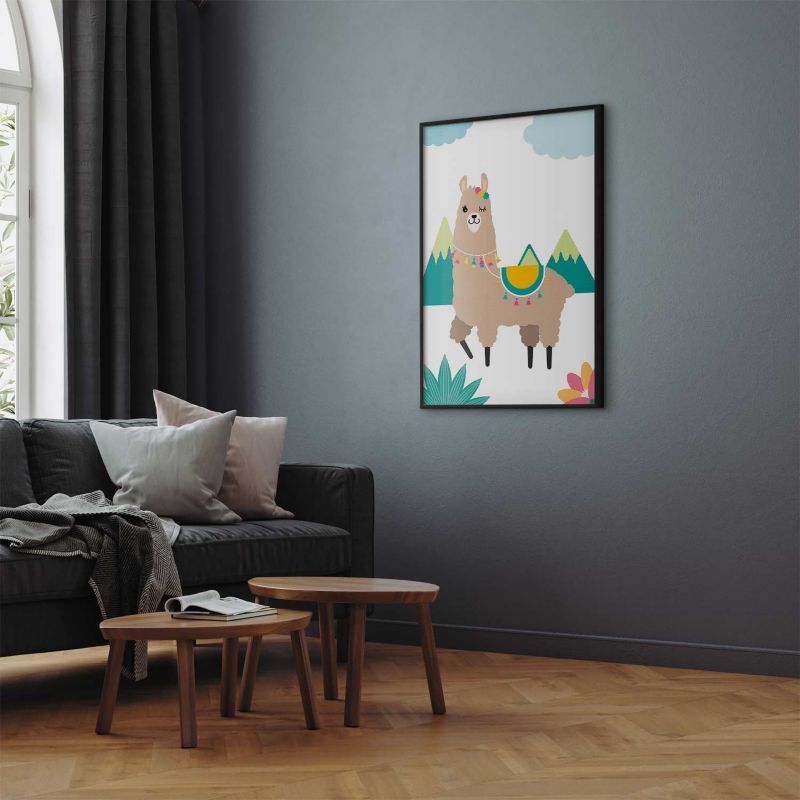 Plakat Artgeist Niezwykła lama 21x30 cm z ramą czarną 1 szt
