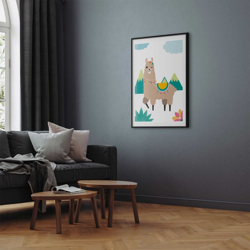 Plakat Artgeist Niezwykła lama 21x30 cm z ramą czarną 1 szt