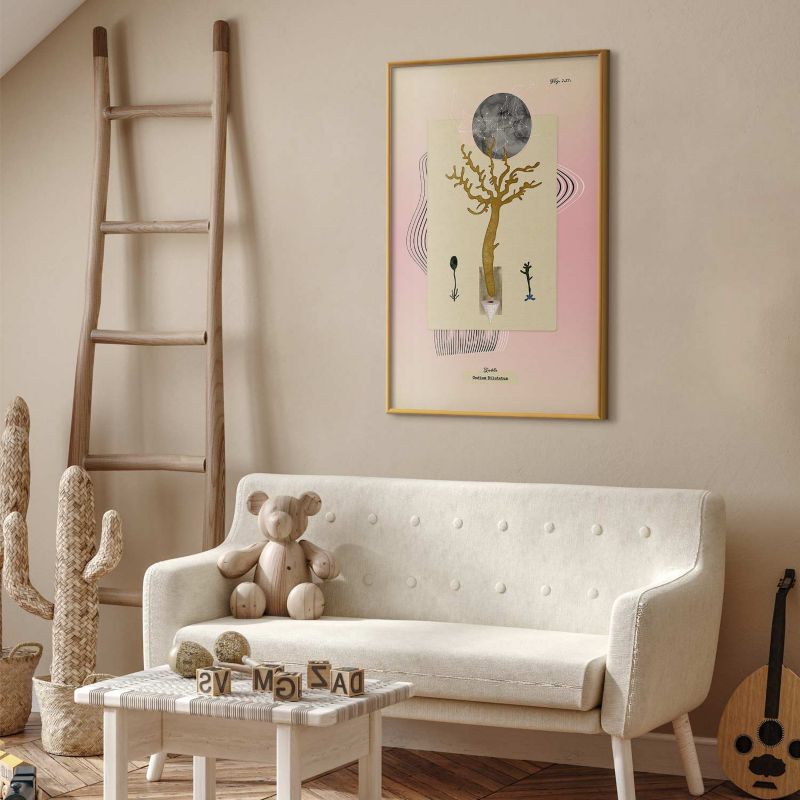Plakat Artgeist Niezwykła roślina 60x90 cm z ramą złotą 1 szt