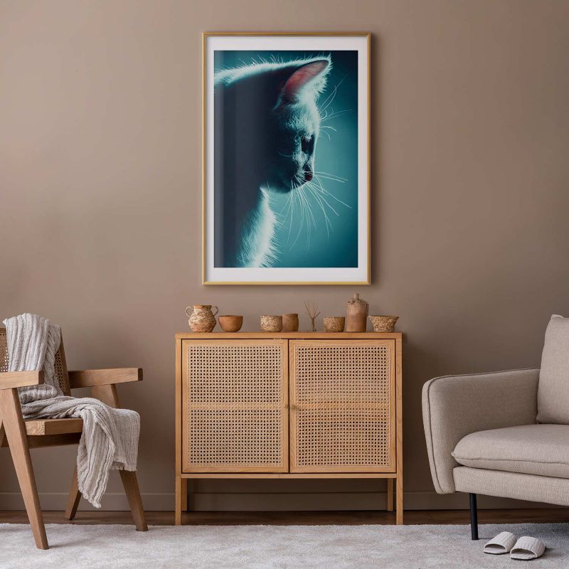 Plakat Artgeist Nocny włóczęga 60x90 cm z ramą złotą 1 szt