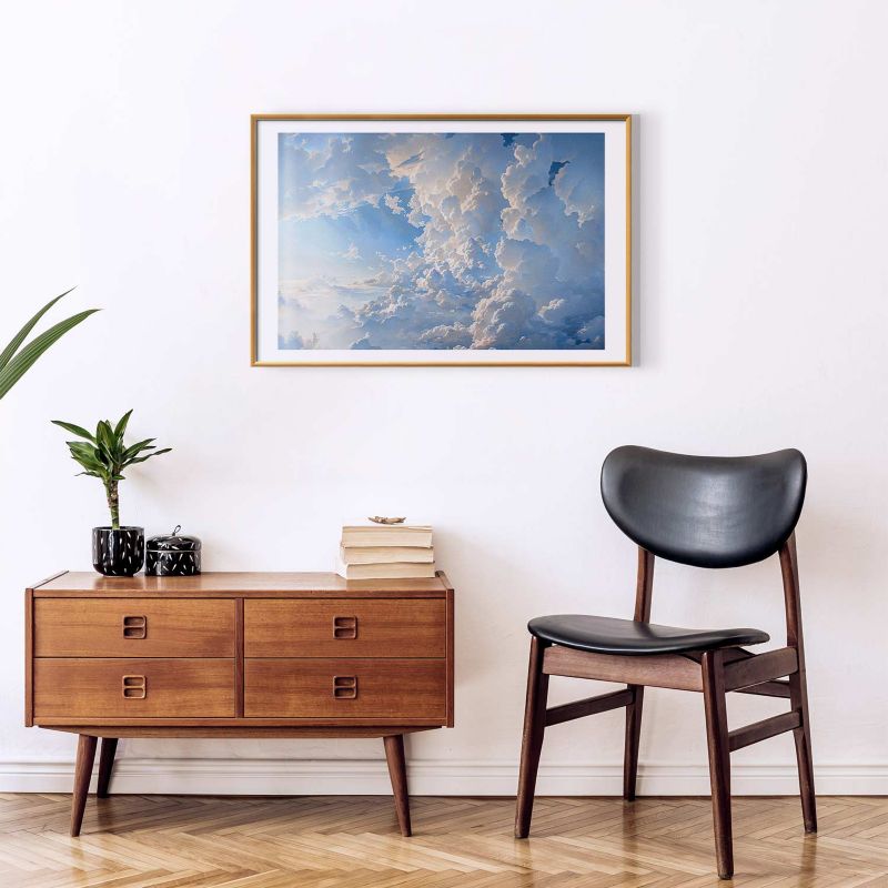 Plakat Artgeist Obrazy na niebie 90x60 cm z ramą złotą 1 szt