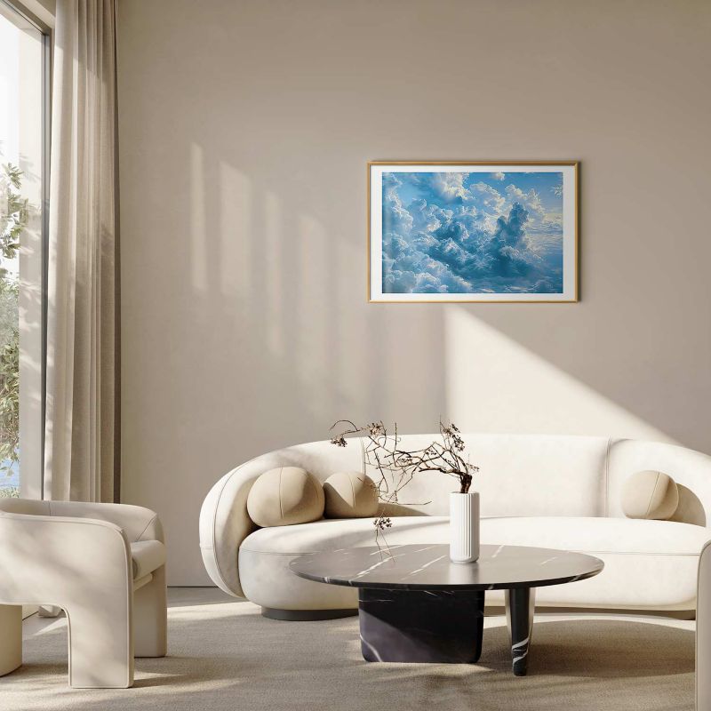 Plakat Artgeist Ocean w powietrzu 30x21 cm z ramą złotą 1 szt