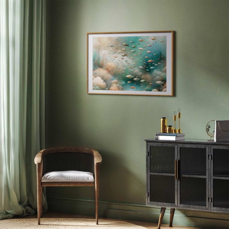 Plakat Artgeist Oceaniczne piękno 42x29,7 cm z ramą złotą 1 szt