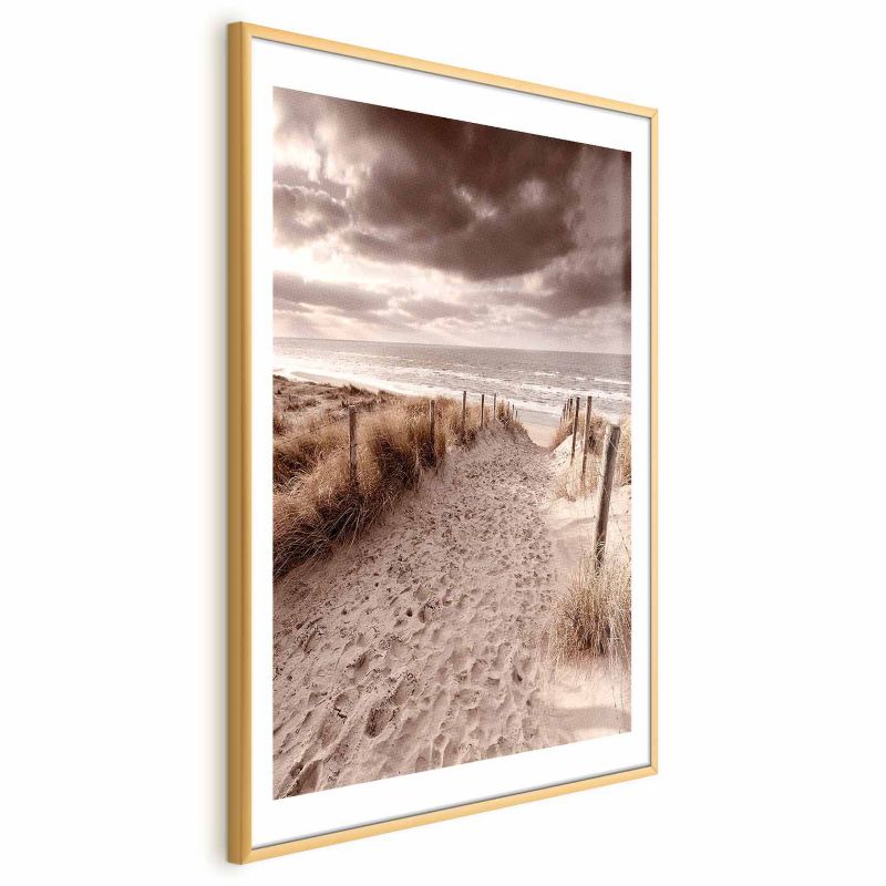 Plakat Artgeist Odległa wydma 29,7x42 cm z ramą złotą 1 szt