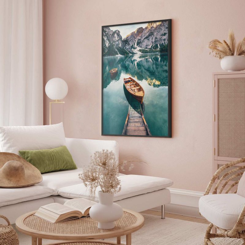 Plakat Artgeist Łodzie w Dolomitach 40x60 cm z ramą czarną 1 szt