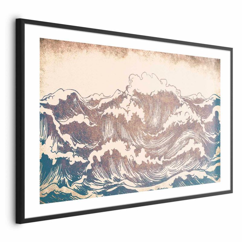 Plakat Artgeist Olbrzymie fale 30x21 cm z ramą czarną 1 szt