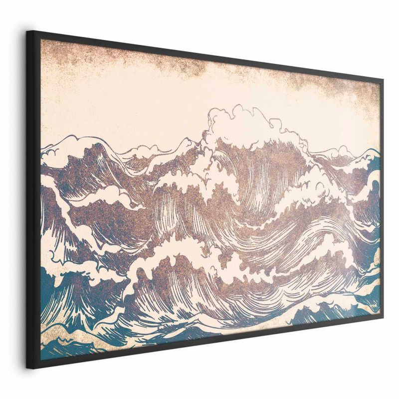 Plakat Artgeist Olbrzymie fale 60x40 cm z ramą czarną 1 szt