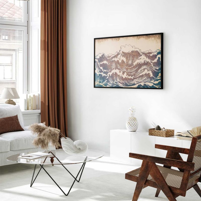 Plakat Artgeist Olbrzymie fale 60x40 cm z ramą czarną 1 szt