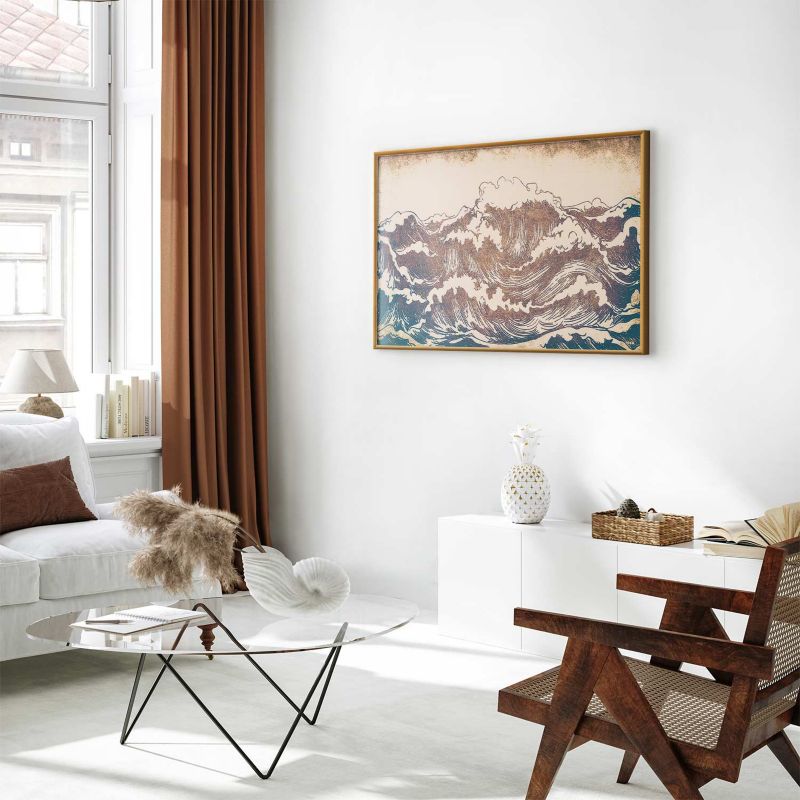 Plakat Artgeist Olbrzymie fale 60x40 cm z ramą złotą 1 szt