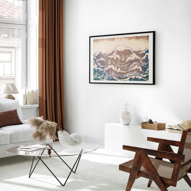 Plakat Artgeist Olbrzymie fale 90x60 cm z ramą czarną 1 szt