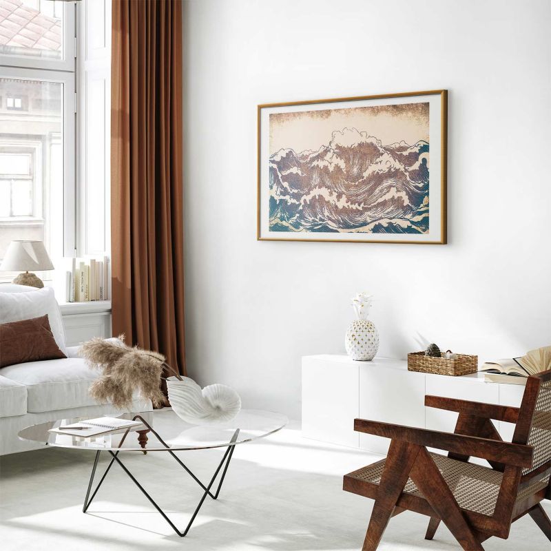 Plakat Artgeist Olbrzymie fale 90x60 cm z ramą złotą 1 szt