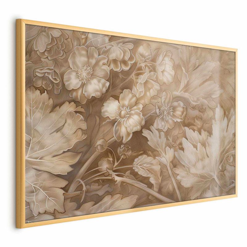 Plakat Artgeist Ornamenty roślinno-kwiatowe 42x29,7 cm z ramą złotą 1 szt