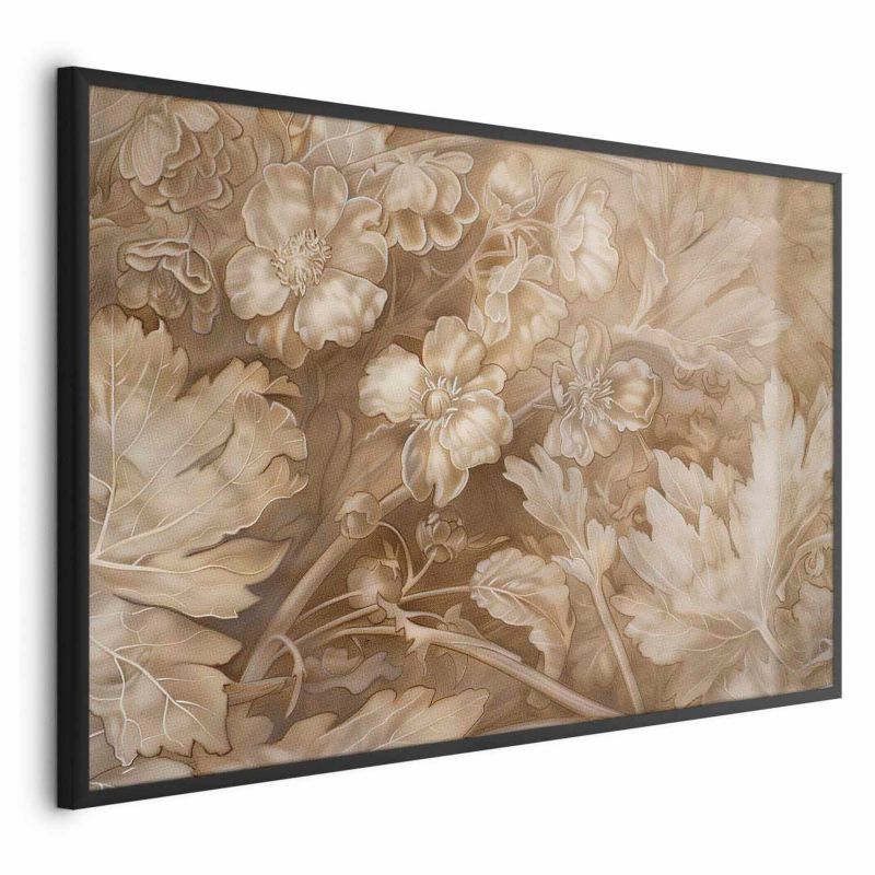 Plakat Artgeist Ornamenty roślinno-kwiatowe 90x60 cm z ramą czarną 1 szt