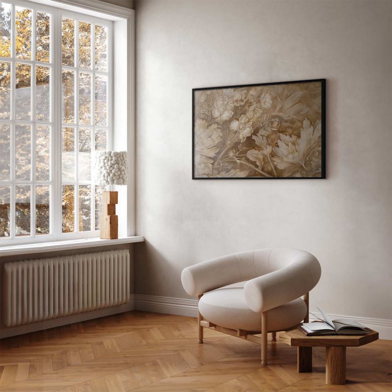 Plakat Artgeist Ornamenty roślinno-kwiatowe 90x60 cm z ramą czarną 1 szt