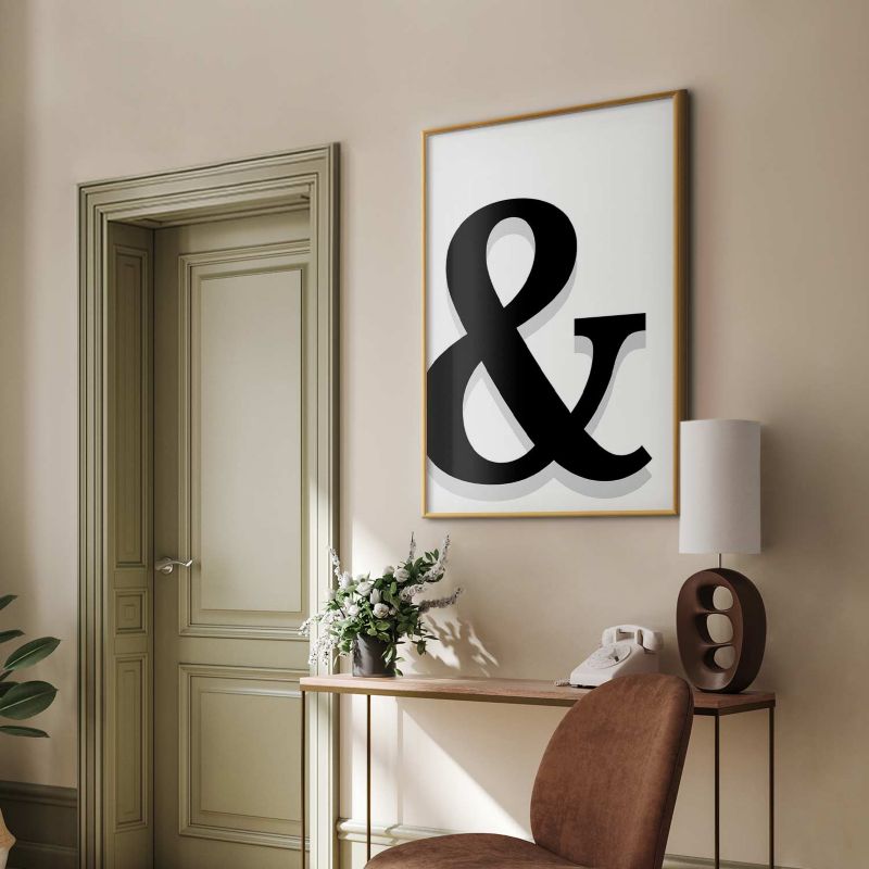 Plakat Artgeist Ozdobna litera 29,7x42 cm z ramą złotą 1 szt