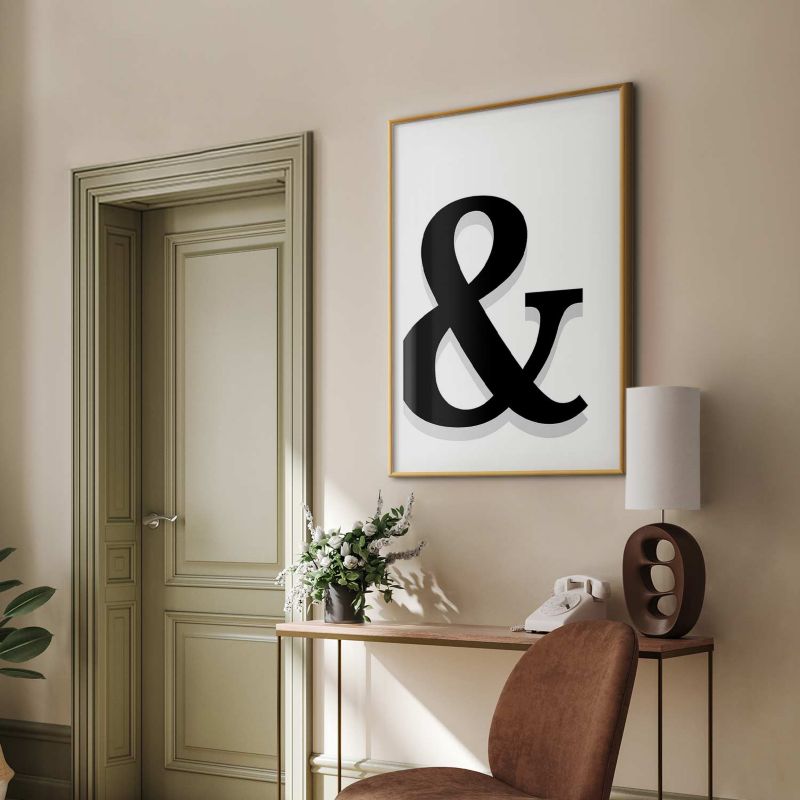 Plakat Artgeist Ozdobna litera 60x90 cm z ramą złotą 1 szt