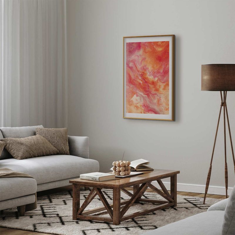 Plakat Artgeist Płomienne Barwy 40x60 cm z ramą złotą 1 szt