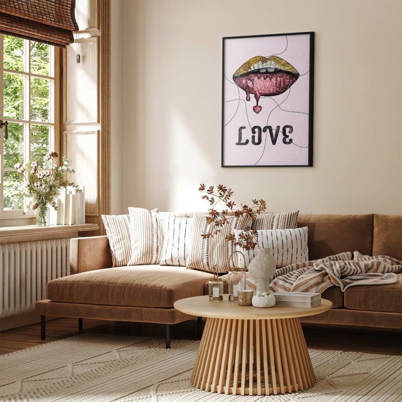 Plakat Artgeist Płynne usta 40x60 cm z ramą czarną 1 szt
