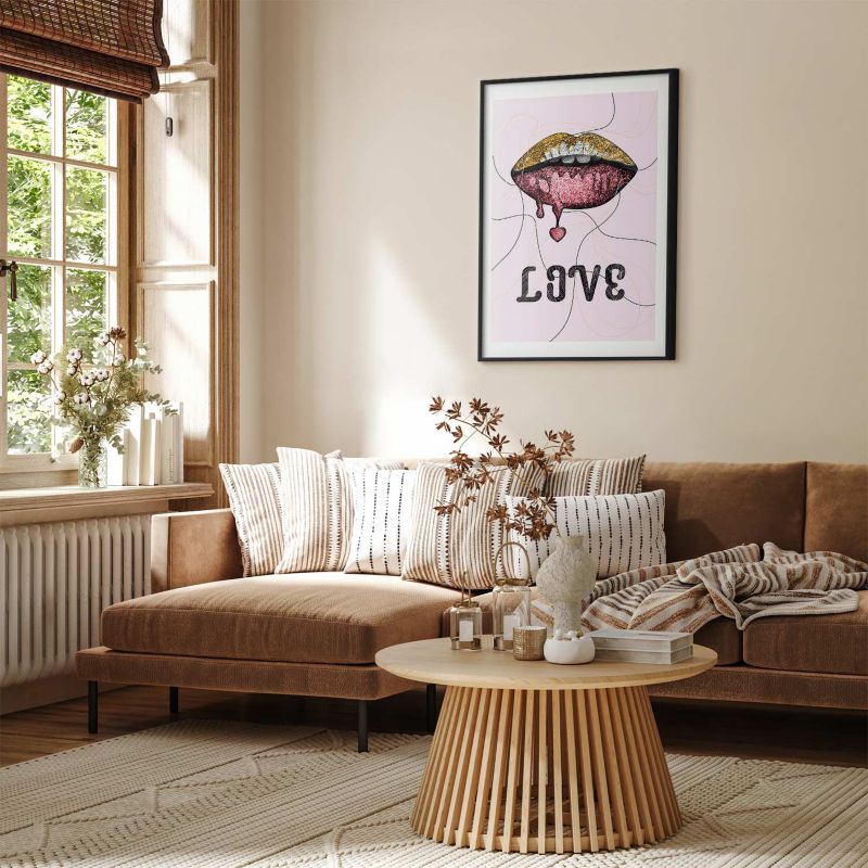 Plakat Artgeist Płynne usta 60x90 cm z ramą czarną 1 szt