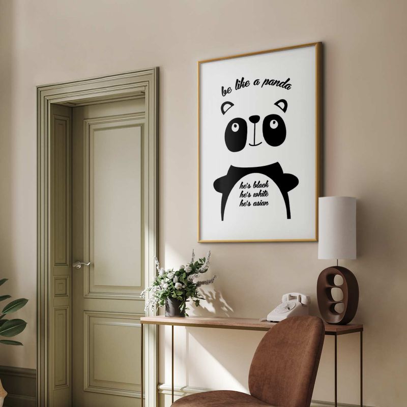 Plakat Artgeist Panda 60x90 cm z ramą złotą 1 szt