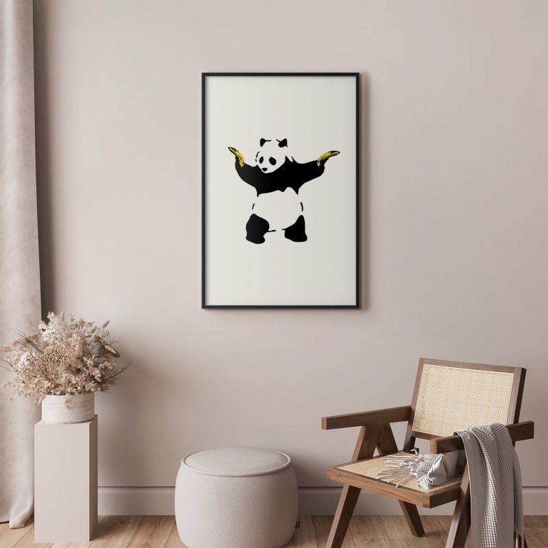 Plakat Artgeist Panda with Guns 21x30 cm z ramą czarną 1 szt