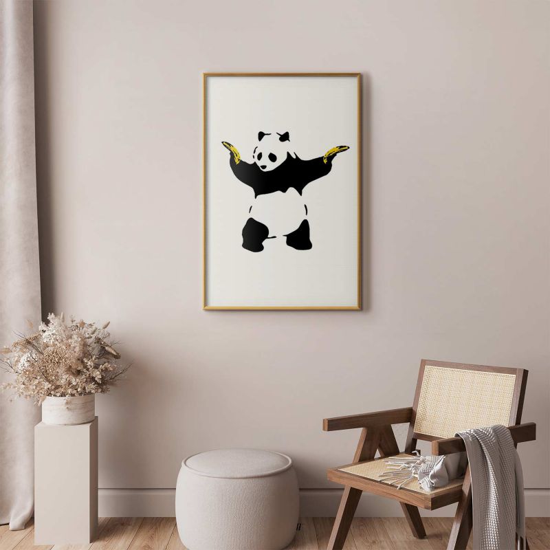 Plakat Artgeist Panda with Guns 60x90 cm z ramą złotą 1 szt