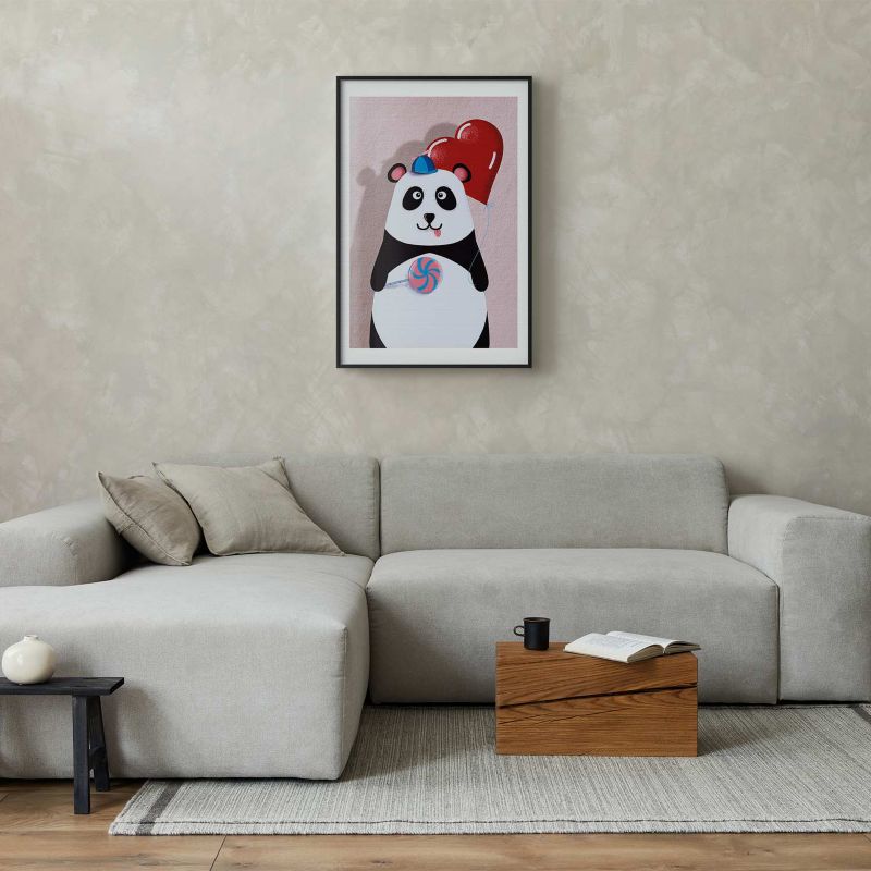 Plakat Artgeist Panda z balonikiem 40x60 cm z ramą czarną 1 szt