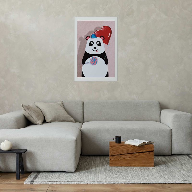 Plakat Artgeist Panda z balonikiem 60x90 cm bez ramy 1 szt
