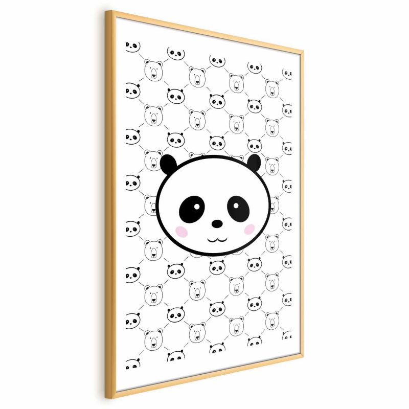 Plakat Artgeist Pandy i niedźwiedzie 60x90 cm z ramą złotą 1 szt