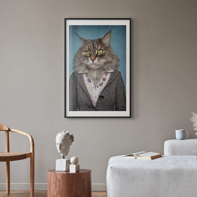 Plakat Artgeist Pani kot 40x60 cm z ramą czarną 1 szt