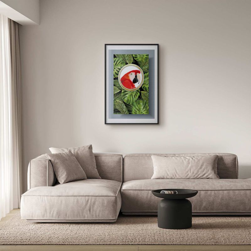 Plakat Artgeist Papuga w dżungli 21x30 cm z ramą czarną 1 szt