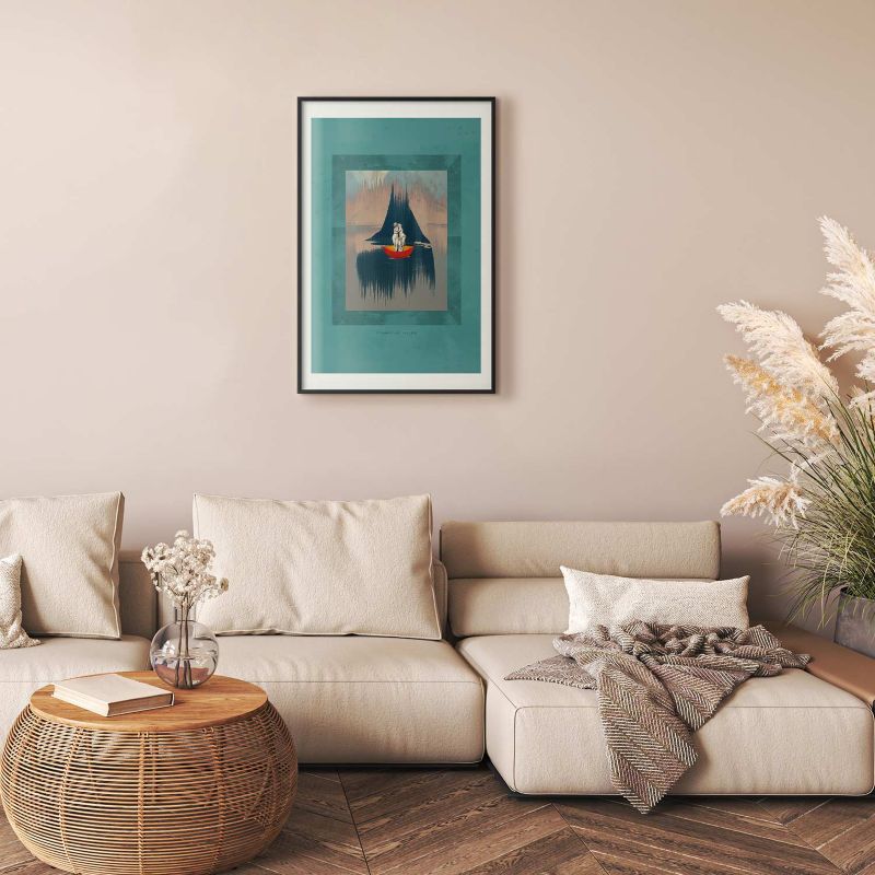 Plakat Artgeist Para na łodzi 21x30 cm z ramą czarną 1 szt