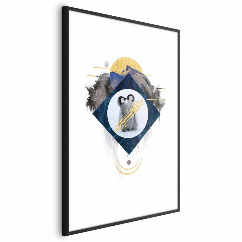 Plakat Artgeist Para pingwinów 40x60 cm z ramą czarną 1 szt