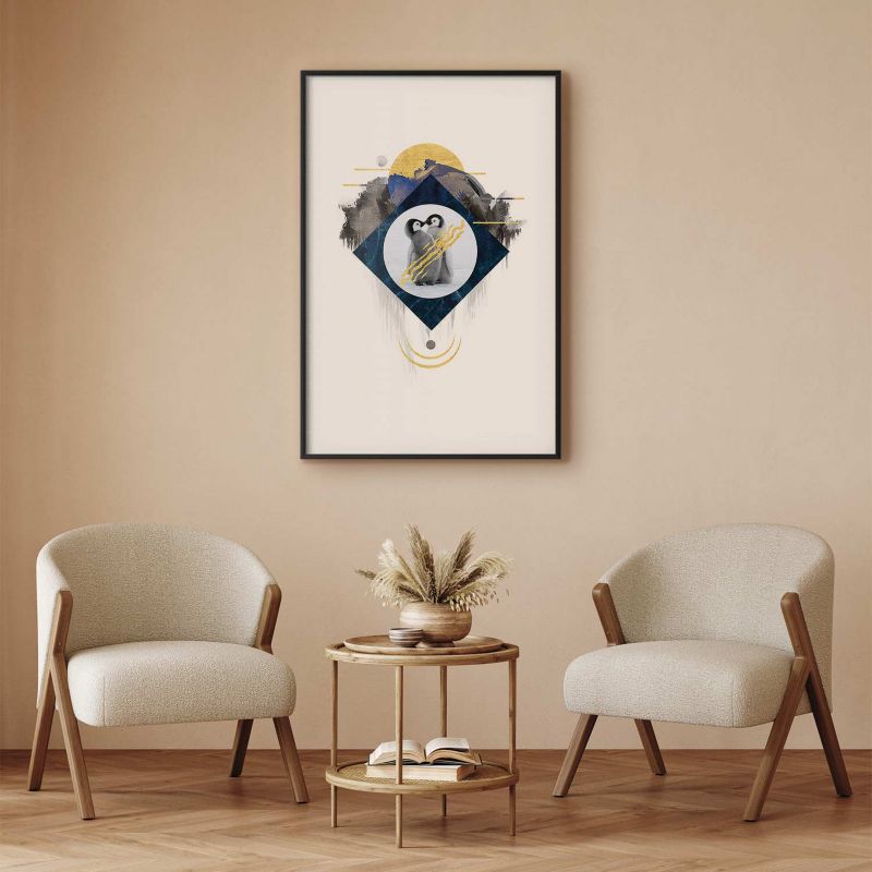 Plakat Artgeist Para pingwinów 40x60 cm z ramą czarną 1 szt